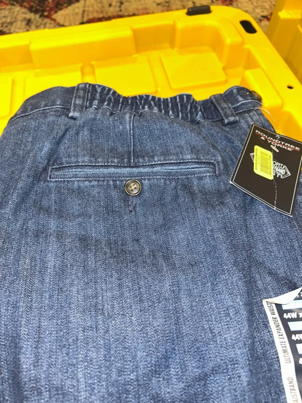 NWT Roundtree & York 44 x 29 pleated denim dress pants
